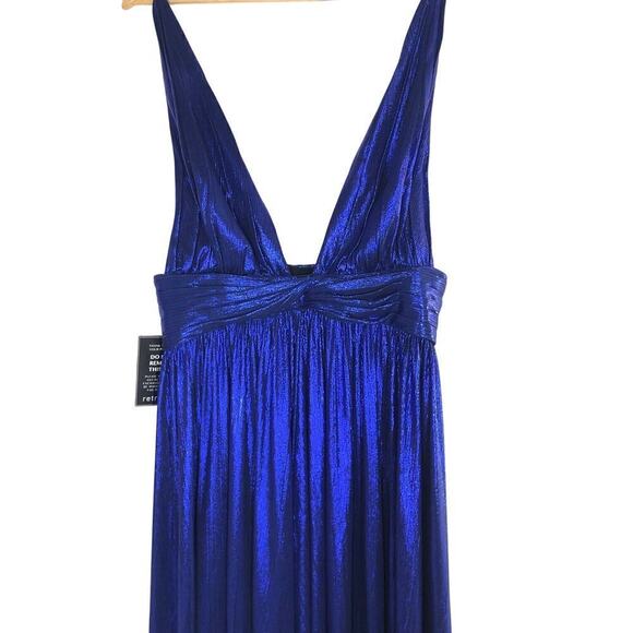 Retrofete Kelsey Dress Backless Metallic A-Line Gown Maxi Cobalt Blue NWT Large - Picture 7 of 13